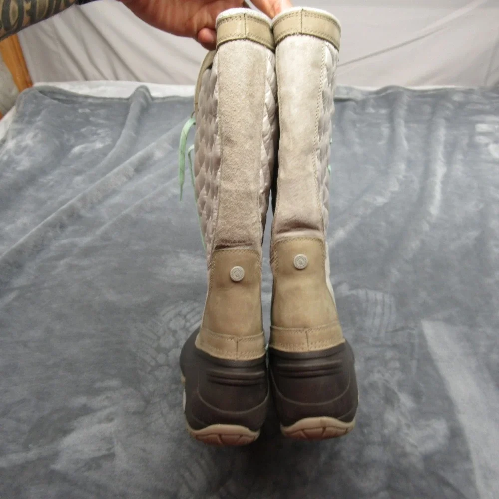 North Face Snow Boots Women 9 Brown Thermoball Utility Lace‎ Up Quilted Winter